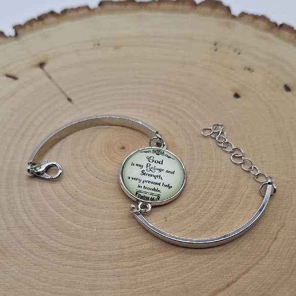Silver Spiritual Quote Bracelet - Picture 1 of 3